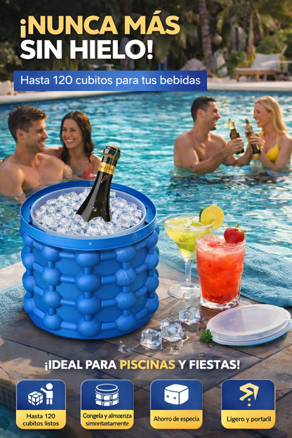 Molde Cubitos de Hielo - Diseño de doble cámara: congela y almacena al mismo tiempo.