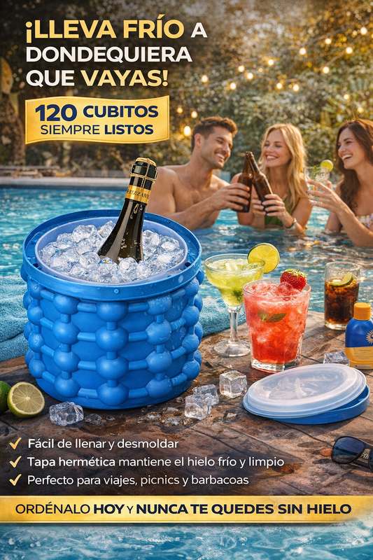 Molde Cubitos de Hielo - Diseño de doble cámara: congela y almacena al mismo tiempo.